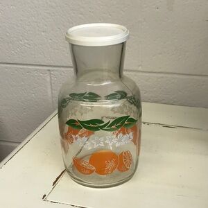 Vintage Orange juice Pitcher Glass decanter